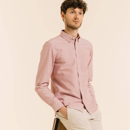 Chemise en oxford bordeaux